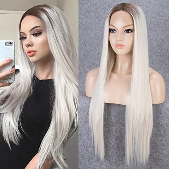 Platinum Blonde Lace Front Wig - Picture 4 of 7